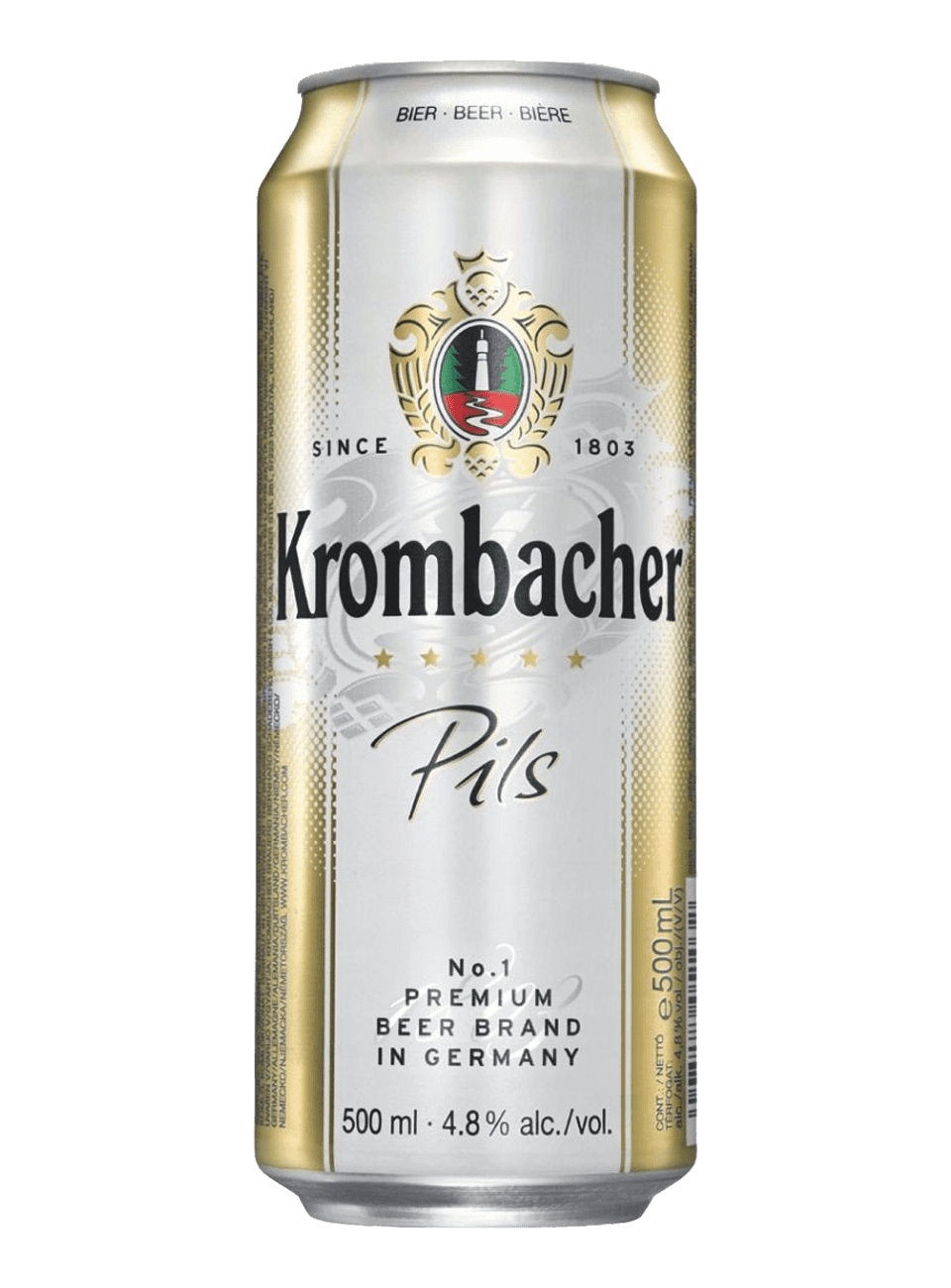 Пиво Кромбахер Пильс 0,5л ж/б 4,8% светлое пастер. фильтр.(ин) (24/2 208)